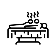 Stone therapy sign olor line icon. Physiotherapy.