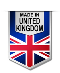 Made in United Kingdom word on hanging banner