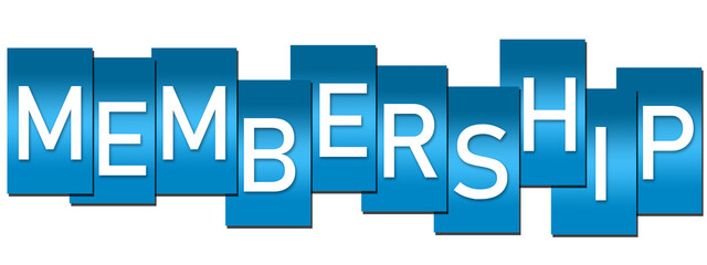 Membership word on blue card isolated