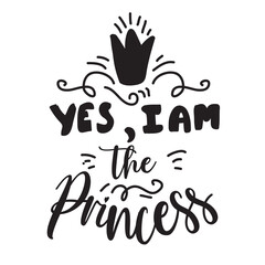 Fototapeta premium princess Hand lettering illustration for your design Baby born t-shirt