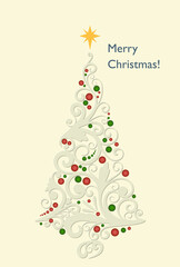Fototapeta na wymiar christmascard with tree