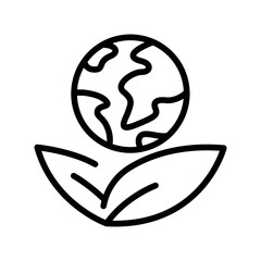 Eco earth olor line icon. Pictogram for web page