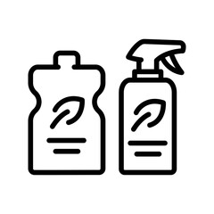 Eco household clean products olor line icon. Pictogram for web page