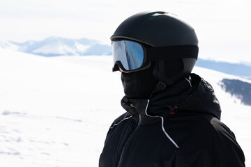Full face cover ski outfit
