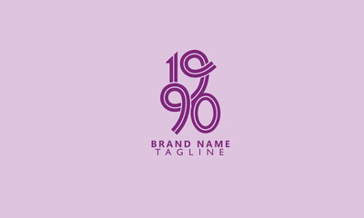 1990 initial logo template, vector illustration for Brand Monogram