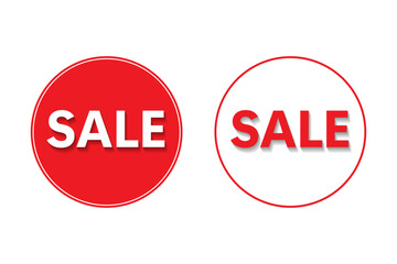 Sale round label or price tag on a white background, vector illustration