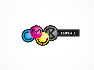 Cmyk template logo service  print polygraphy theme