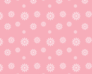 Floral pink seamless snowflake pattern