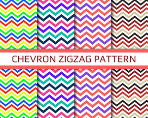 Seamless chevron zigzag pattern set