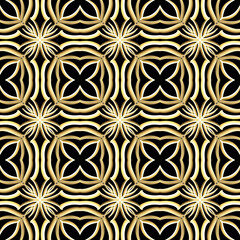 Seamless luxurious surface pattern in golden color. Use for fashion design, clothing, fabrics, home decoration, bedding, wallpapers, invitations, greeting cards and gift packages.