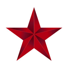 Red Christmas star isolated on white background. Red star vector icon.Design element for Christmas and New Year decor.Vector illustration