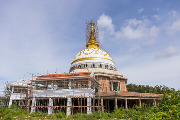 Fototapeta na wymiar August 5, 2022 Wat Phra That Doi Saket is under construction. Doi Saket District, Chiang Mai Province, Thailand.