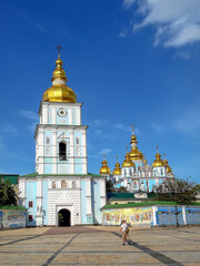 Fototapeta na wymiar Golden-domed St. Michael's Cathedral in the city of Kyiv, Ukraine