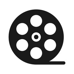 Video Camera Film Tape Reel icon. Film roll vector illustration