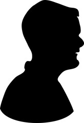 Naklejka na ściany i meble Avatar with silhouettes of a man's head, vector profile icons, portraits of people