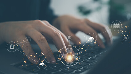 AI chip and new technology bigdata and business design concept.