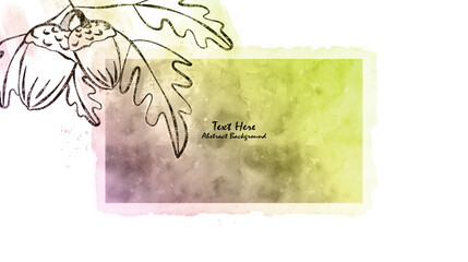 Vector botanical wall arts, with acorn. Minimalistic and natural. Acorn and line arts design. Sample text area included.