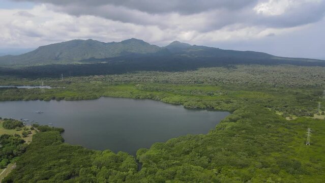 Aerial view of West Bali National Park in Indonesia
