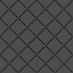 Dark vintage ceramic tile floor. EPS 10 vector black background. Seamless pattern. Diagonal geometric squares texture