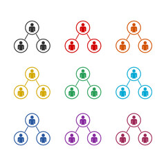 Referral affiliate marketing icon. Set icons colorful