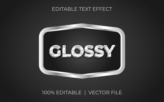 Text effects design concept for bold font style. 3D metallic and glossy text effects design.