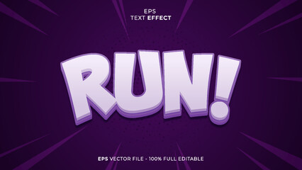 Run editable text effect font