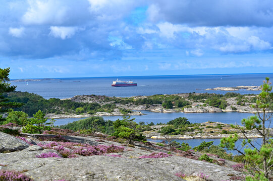 Overlooking the sea outside Stromstad Sweden a cloudy day