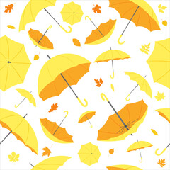 Fototapeta na wymiar seamless pattern with yellow umbrellas