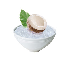 noix de coco, aliment, frais, sain, couper, jus, juteuse, glace pilée, fraicheur, assiette, vitamine, santé, organique, dessert, nutrition, bol