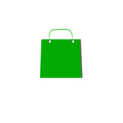 green shopping bag vector icon ilustration