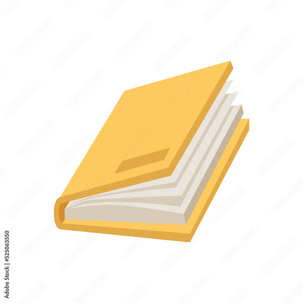 Poster journal or notebook for writing down info from work, isolated book with hardcover. literature and ed