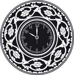 Clock with floral frame