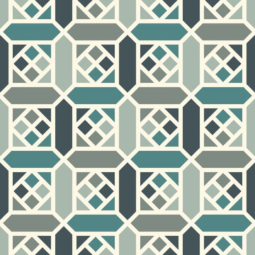 Geometrical ornament. Seamless pattern. Abstract backdrop. Figures wallpaper. Geometric background. Ethnic motif. Mosaic ornate. Digital paper. Textile print. Web design.