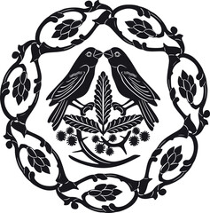 Bird with floral frame logo