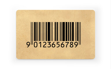 Bar Code Printed on a Recycled Paper Against White