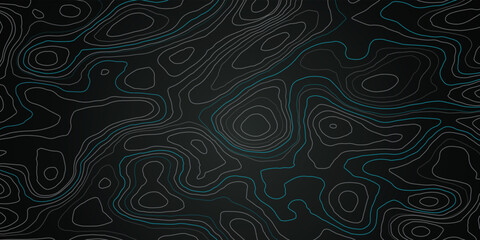The stylized height of the topographic contour in lines and contours. The concept of a conditional geography scheme and the terrain path. Ultra wide size. Vector illustration.