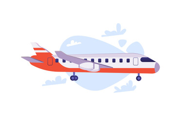 Global transportation delivery service by airplane. Air freight logistics. Online order and fast quick speed delivery by airplane, warehouse aircraft, vector flat cartoon