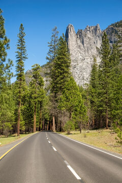 The road through Yosemite National Park, California, USA