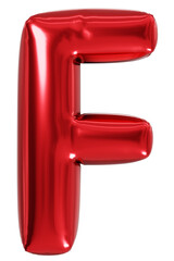 Red F Alphabet Balloon Realistic 3D