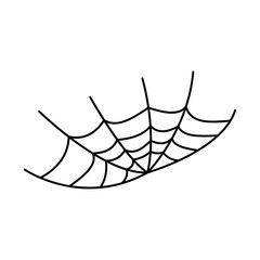 Spider web silhouette hanging for Halloween banner decorations. isolated on the background