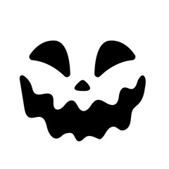 Scary Ghost Horror Face Silhouette Vector For Carving On Halloween Pumpkin