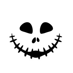 Scary Ghost Horror Face Silhouette Vector For Carving On Halloween Pumpkin
