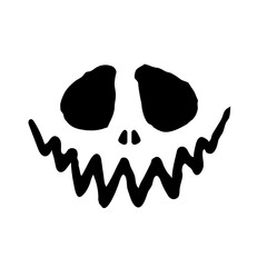 Scary Ghost Horror Face Silhouette Vector For Carving On Halloween Pumpkin