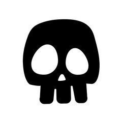 Bone vector. Skull shadow from ghost skeleton in scary graveyard on Halloween.