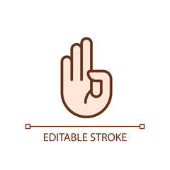 Counting on fingers pixel perfect RGB color icon. Mathematical learning. Hand gesture and sign. Isolated vector illustration. Simple filled line drawing. Editable stroke. Arial font used