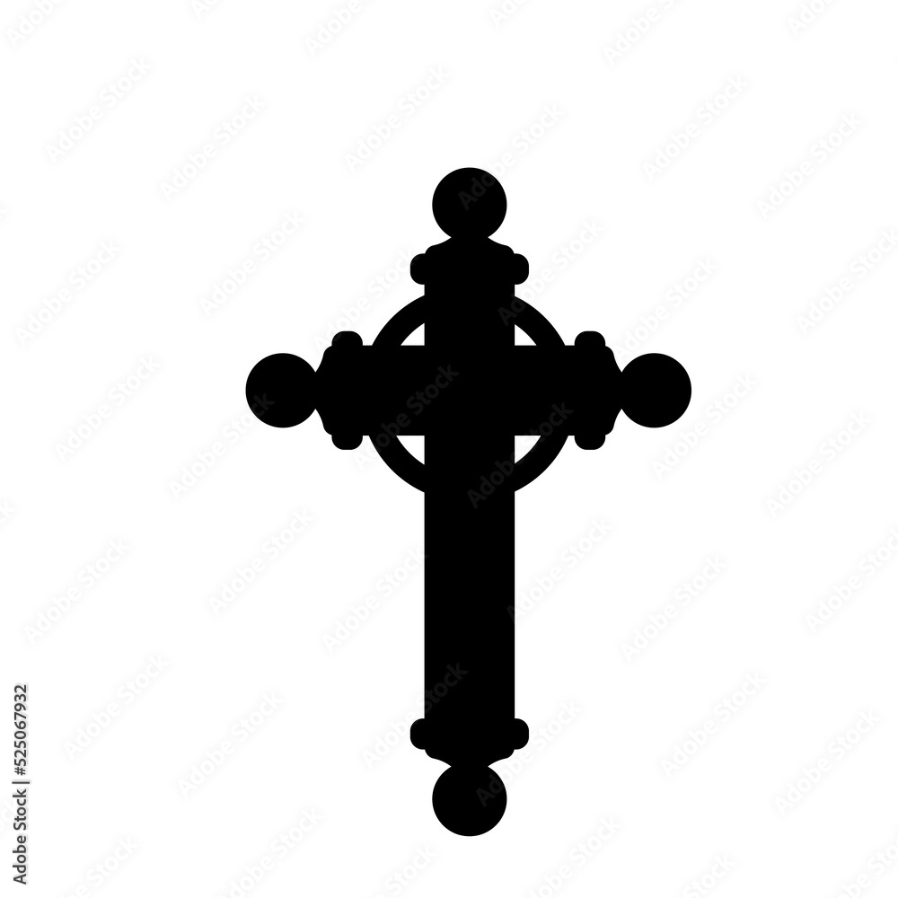 Wall mural Christian Cross. Halloween spooky vampire defense cross design vector