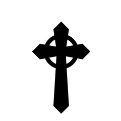 Christian Cross. Halloween spooky vampire defense cross design vector