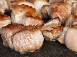 Delicious grilled pork belly. BBQ