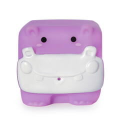 Rubber toy hippo isolated on white background