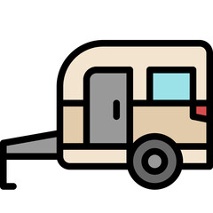 camper van filled outline icon